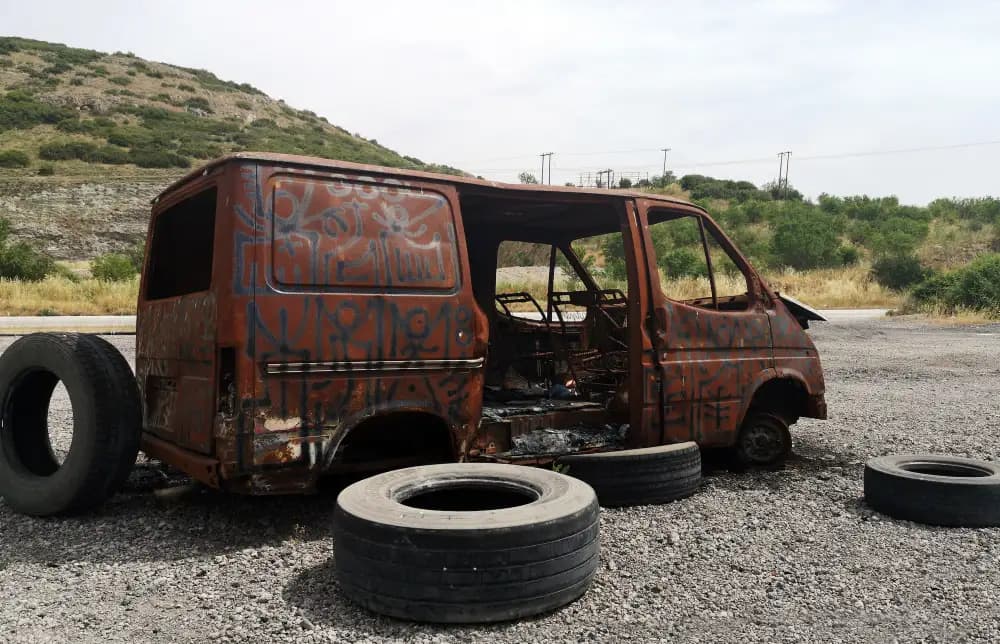 Abandoned van ready for scrap car removal